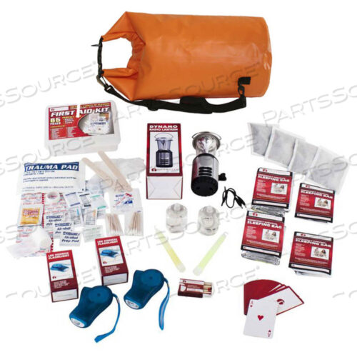 SKB4 FAMILY 4 PERSON BLACKOUT KIT IN WATERPROOF DRY BAG ORANGE