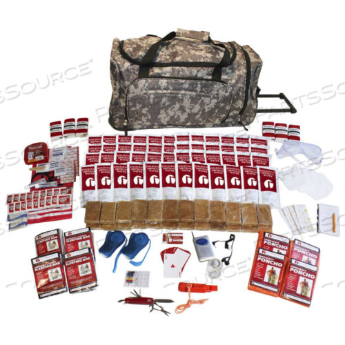 SKX4 4 PERSON DELUXE SURVIVAL KIT, WHEEL BAG, CAMO