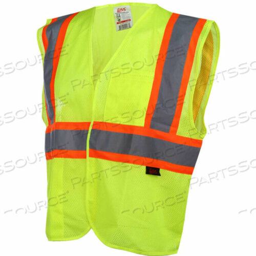 OEM#: 1007-XL1007 STANDARD CLASS 2 TWO TONE MESH HOOK & LOOP SAFETY VEST, LIME, XL by GSS Safety LLC