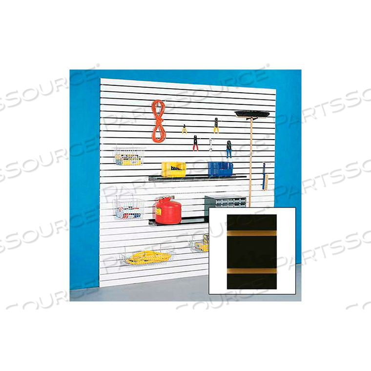 OEM#: 4HX8BHP-ALUM48 X 96 SLATWALL PANEL - BLACK HPL, WITH ALUMINUM INSERTS - PKG QTY 4 by Holland Panel Products