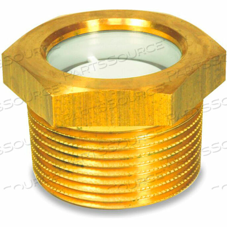 OEM#: 1PTK8BRASS FLUID LEVEL SIGHT GLASS W/O REFLECTOR - 1 NPT THREAD by J.W. Winco