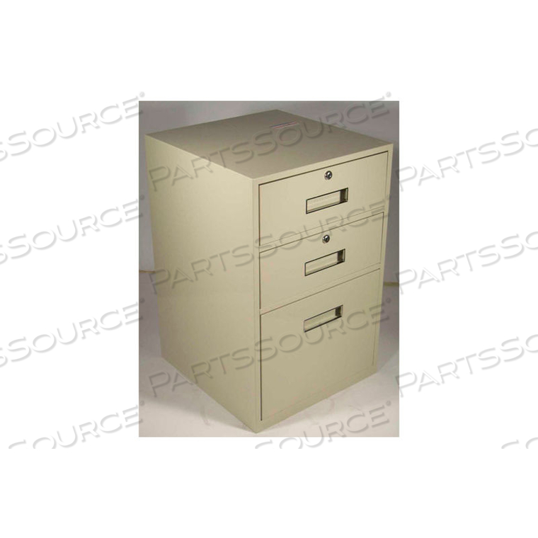LOWBOY TELLER PEDESTAL CABINET - 2 DRAWERS 1 LEGAL DRAWER 18 X 19 X 27-7/8 CHAMPAGNE