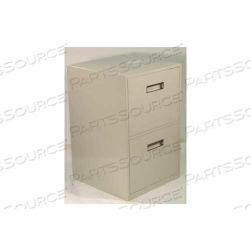 LOWBOY TELLER PEDESTAL CABINET - 2 LEGAL DRAWERS 18W X 19D X 27-7/8H CHAMPAGNE