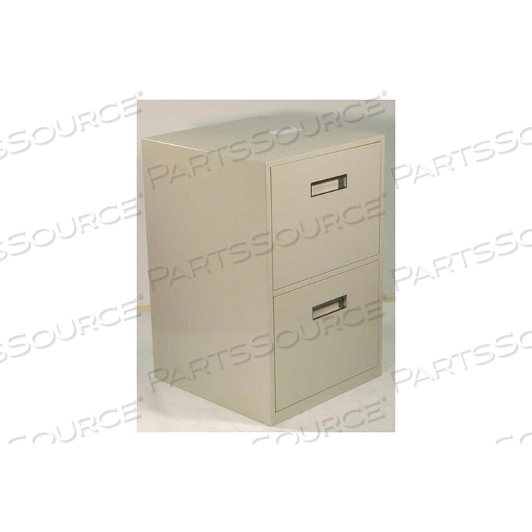 LOWBOY TELLER PEDESTAL CABINET - 2 LEGAL DRAWERS 18W X 19D X 27-7/8H GRAY