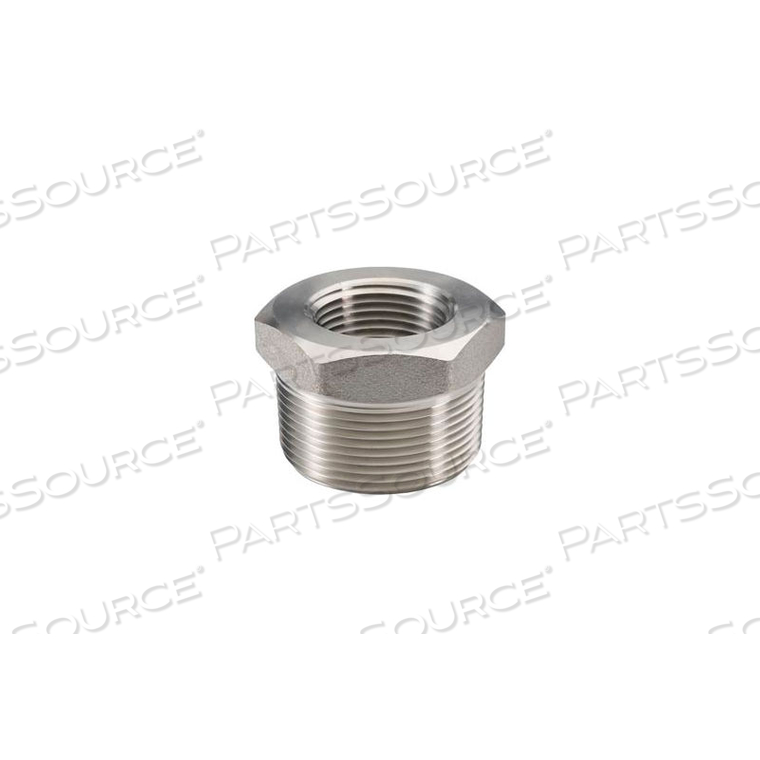 SS 316 BARSTOCK HEX HEAD BUSHING 1 X 1/4 NPT MALE X FEMALE