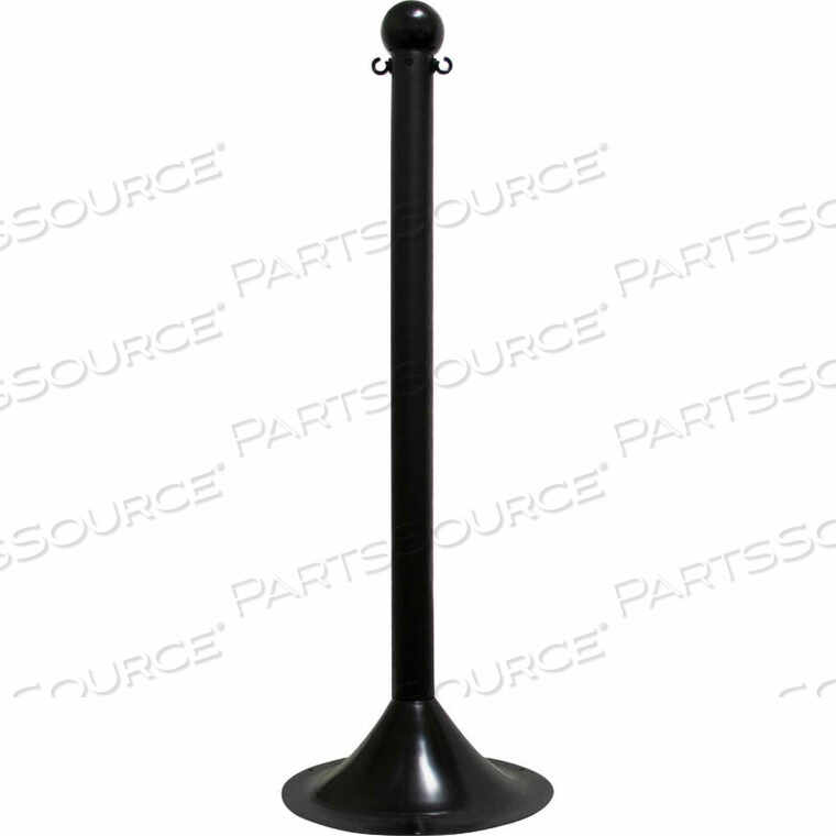 OEM#: 91503PLASTIC STANCHION - 2 - BLACK W/ C-HOOKS INCL. - 2 POLE, 14 BASE, 41H by Mr. Chain