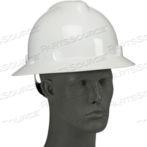 FULL BRIM HARD HAT WITH WHEEL RATCHET SUSPENSION, WHITE