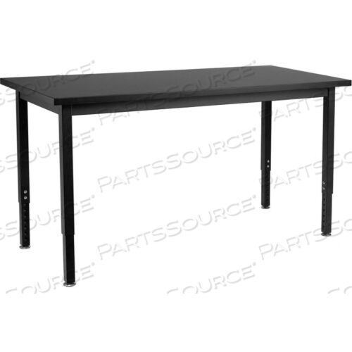 SCIENCE TABLE - PHENOLIC TOP - ADJUSTABLE HEIGHT - 24W X 72L X 22-1/4-37-1/4H - BLACK