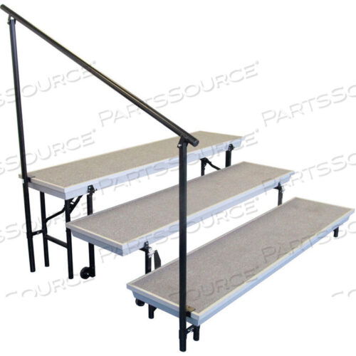 OEM#: SGRTP4SIDE GUARD RAIL FOR 4-LEVEL TRANSPORT RISERS - BLACK by National Public Seating