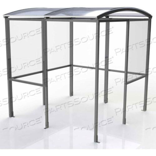 OEM#: SR1554-BLK4-SIDED SMOKING SHELTER - HALF SIDE PANELS - 7W X 7D X 711H CLEAR ROOF by No Butts Bin Co.