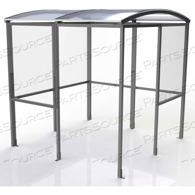 OEM#: SR1554-BLK4-SIDED SMOKING SHELTER - HALF SIDE PANELS - 7W X 7D X 711H CLEAR ROOF by No Butts Bin Co.