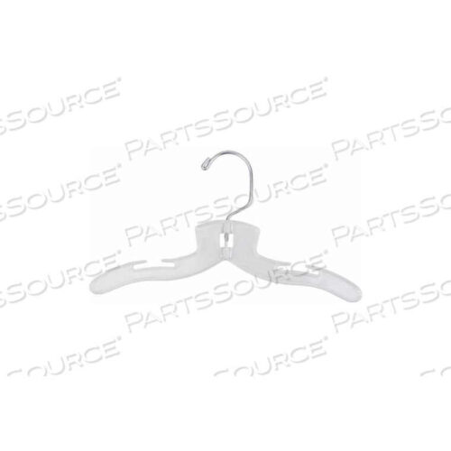 OEM#: 410NAHANCO DRESS HANGER-INFANT SUPER HEAVY WEIGHT, 10L, PLASTIC-CL, PKG QTY 200 by National Hanger Company Inc.