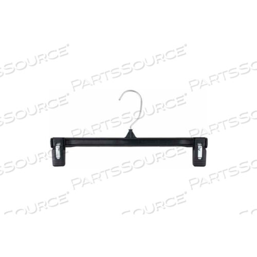 NAHANCO SKIRT/SLACK HANGER-PINCH GRIP W/SOFT PADS, 14L, PLASTIC-BK, PKG QTY 200