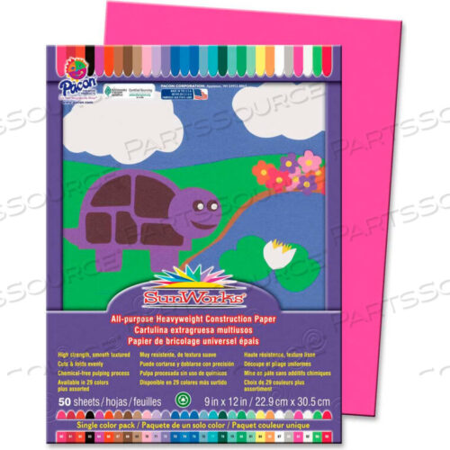 OEM#: 9103SUNWORKS CONSTRUCTION PAPER 9 X 12 HOT PINK by Pacon