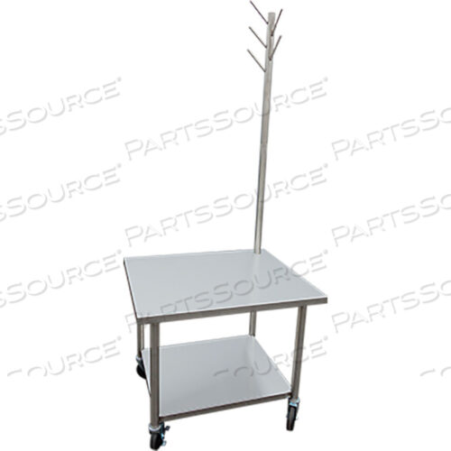 MIXER TABLE WITH TOOL TREE, UNDERSHELF & CASTERS 30X30X30