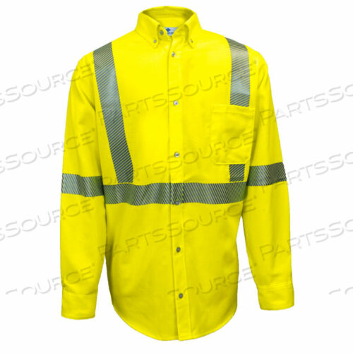 FR HI-VIS WORK SHIRT, TYPE R, CLASS 3, M-T, FLUORESCENT YELLOW