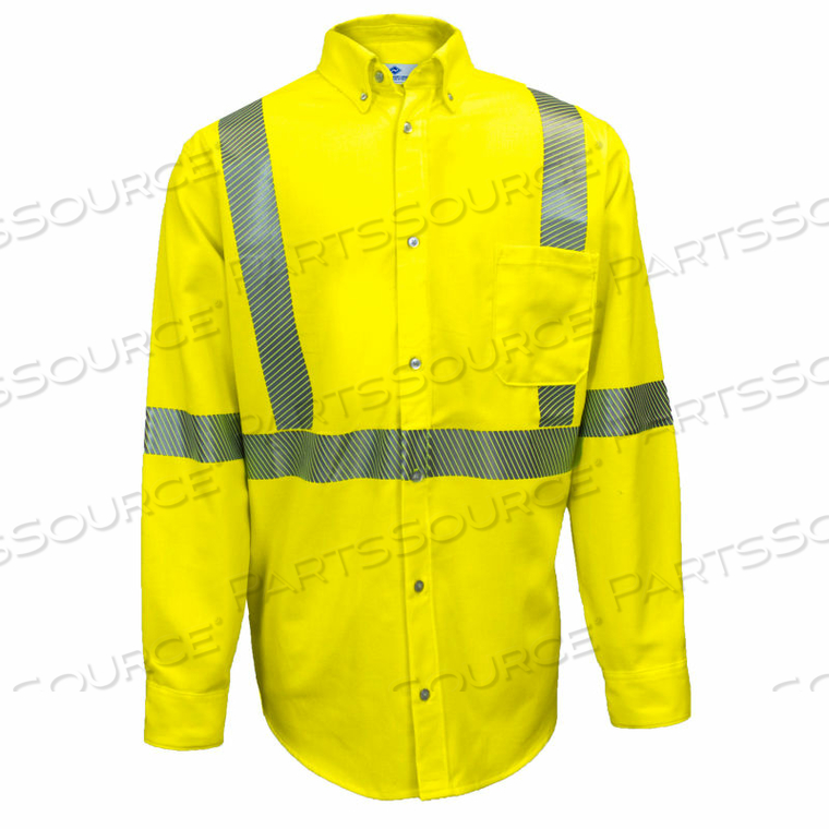 FR HI-VIS WORK SHIRT, TYPE R, CLASS 3, M-T, FLUORESCENT YELLOW