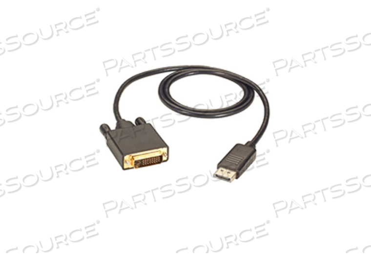 DISPLAY PORT TO DVI CABLE, BLACK, MALE, 6 FT, MEETS ROHS