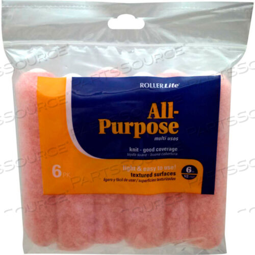 ROLLERLITE 6 X 1/2 PINK POLYESTER MINI ROLLER COVER, 6/PACK 12/CASE