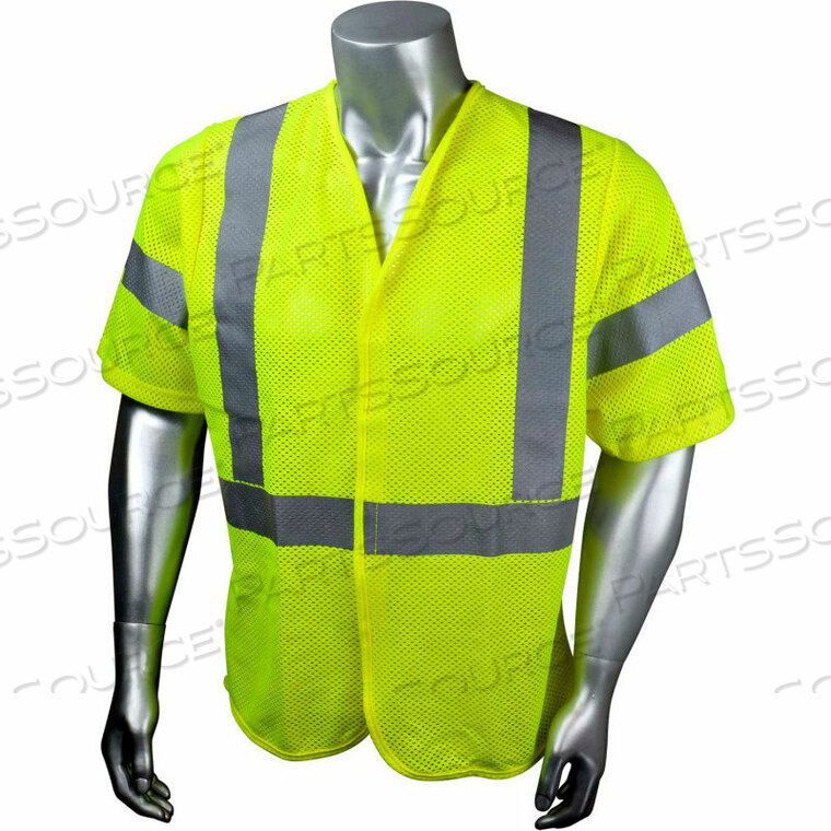 OEM#: SV97E-3VGMFR-2XHI-VIS FLAME RESISTANT MESH SAFETY VEST, TYPE R CLASS 3, 2XL, GREEN, S by Radians