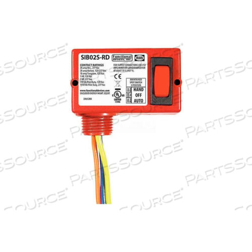OEM#: SIB02S-RDENCLOSED SWITCH, 20A, MAINTAINED 3 POSITION, CENTER OFF, 3 WIRE, RED HOUSING by RIB