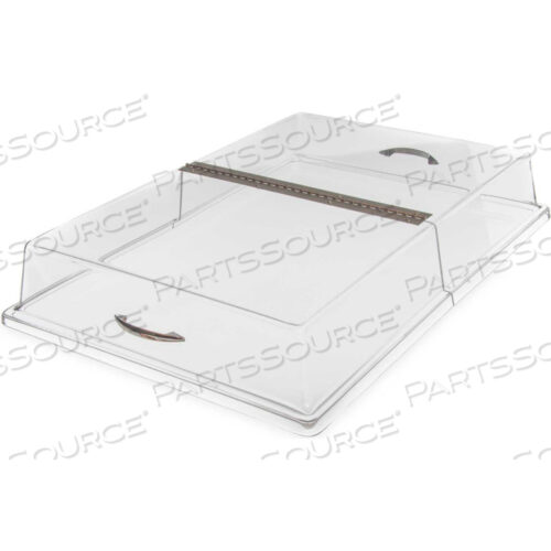 PASTRY TRAY COVER, 26 X 18 X 4, HINGED, POLISHED CHROME HANDLE