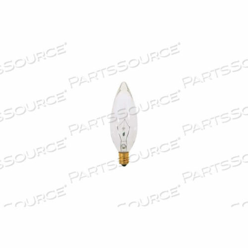 OEM#: S323015B9 1/2 15W INCANDESCENT W/ CANDELABRA BASE, 120V BULB by Satco