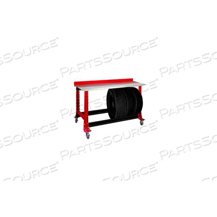 OEM#: 973765-CRTIRE CART W/ STAINLESS STEEL BENCH TOP 54-1/2W X 25-5/8D X 41H-CARMINE RED by Shure Incorporated