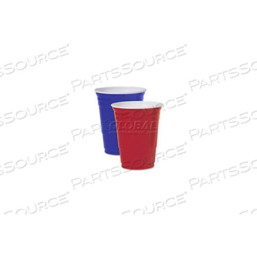 SOLO PLASTIC PARTY COLD CUPS, POLYSTYRENE, 16 OZ., 1,000/CARTON, BLUE