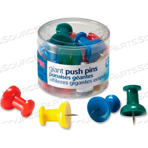 OEM#: 92902OIC GIANT PUSH PIN - 1.50 LENGTH - 12 / PACK - ASSORTED by Officemate