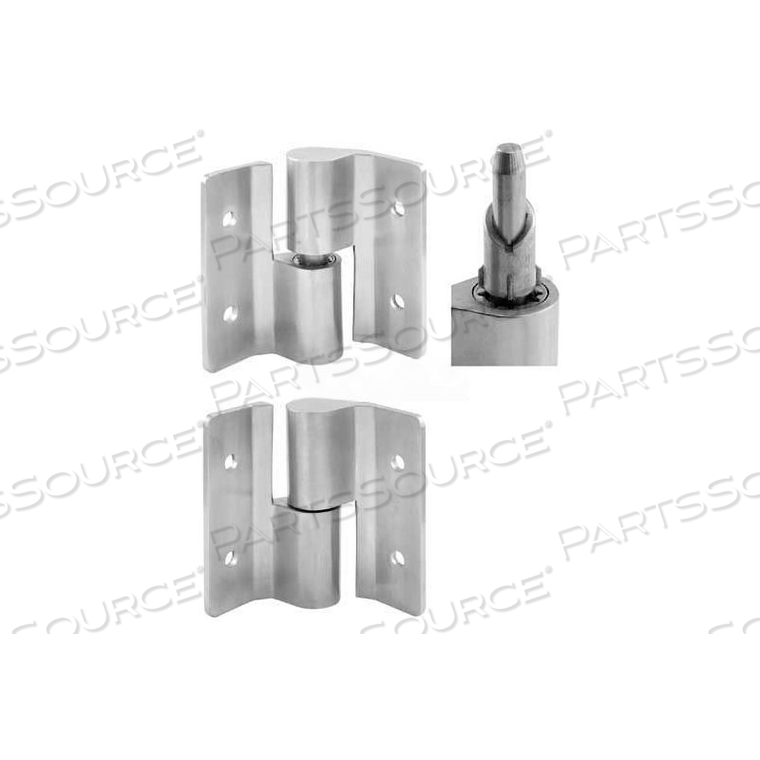 SURFACE MOUNT HINGE SET, 3 PC, LH-IN/RH-OUT, CAST STAINLESS STEEL