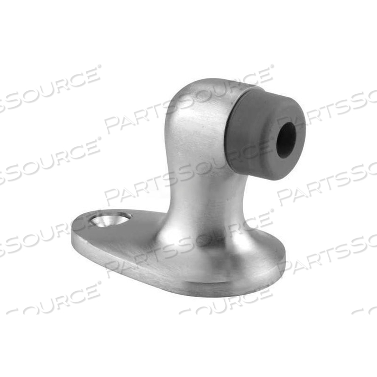 DOOR FLOOR STOP, DUCK TYPE, BRUSHED CHROME PLATED BRASS