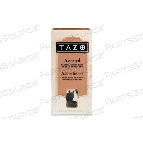 TAZO TEA, ASSORTED BLACK/GREEN, SINGLE CUP BAGS, 24/BOX