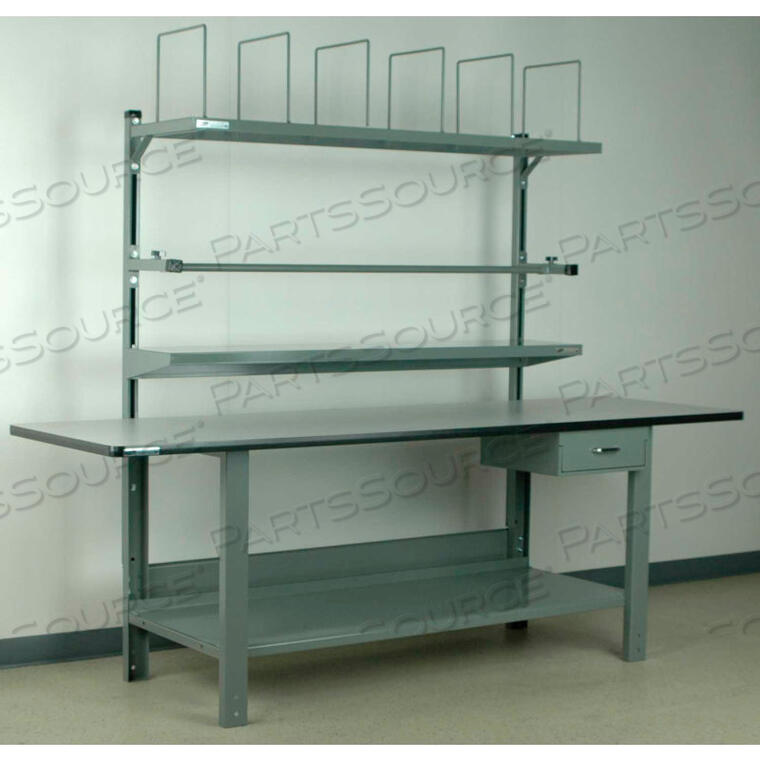 OEM#: 4-8PACK-8T-BLNO. 8 ADJ. HEIGHT ECONOMY PACKING WORKBENCH - LAMINATE SAFETY EDGE WITH T-MOLD 96X30 BLUE by Stackbin Corporation