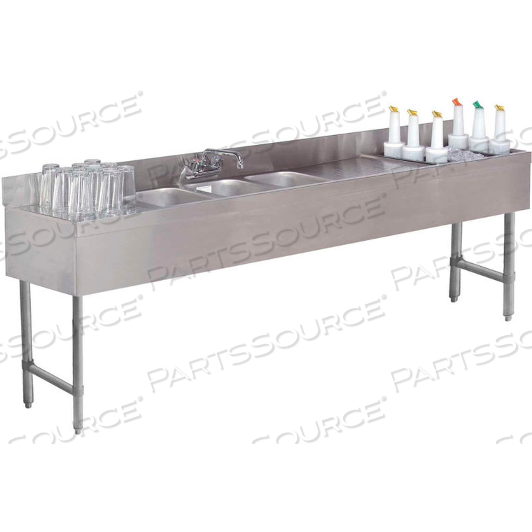 COMBO UNIT, 3 COMP SINK 18X84 (2) 12 DRAINBOARDS, 24 COCKTAIL UNIT RIGHT