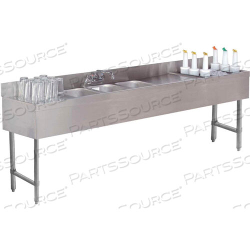 COMBO UNIT, 3 COMP SINK 18X96, W (2) 18, 24 COCKTAIL UNIT RIGHT SIDE