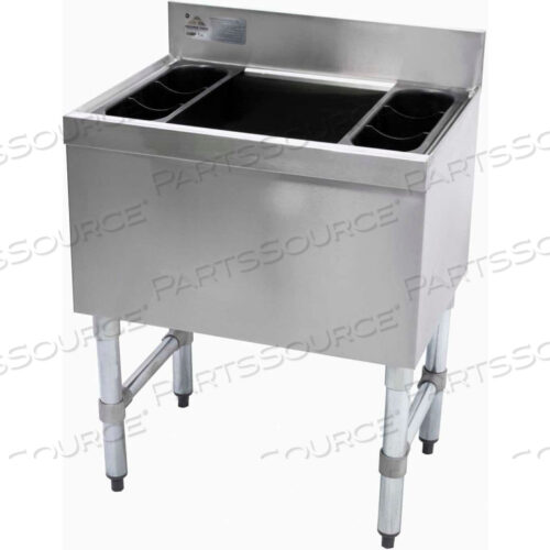 SLIMLINE COCKTAIL UNIT, 18X42X12, COLD PLATE, 140-LBS. ICE CAPACITY