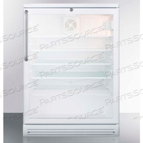 COMMERCIAL BUILT-IN BEVERAGE REFRIGERATOR, WHITE, GLASS DOOR, LOCK, TB HANDLE