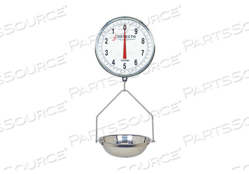 HANGING DIAL SCALE, 32 LB, DUAL DIAL, STAINLESS STEEL WITH GLASS DIAL COVER
