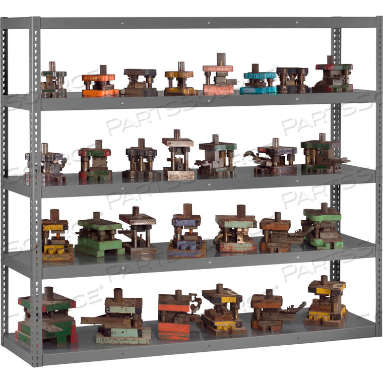 OEM#: GRXHS-963684BOLTLESS HEAVY DUTY DIE RACK - 96W X 36D X 84H - 5 SHELVES - MEDIUM GRAY by Tennsco Corp.