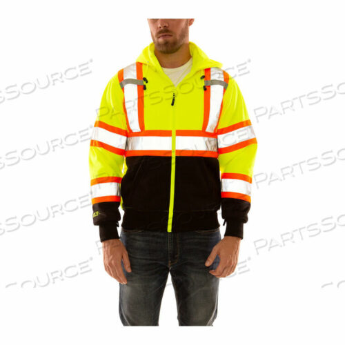 OEM#: S78122C.3XHI VIS SWEATSHIRT, DETACHABLE HOOD, ZIPPER CLOSURE, 2 POCKETS, FL LIME, 3XL by Tingley Rubber