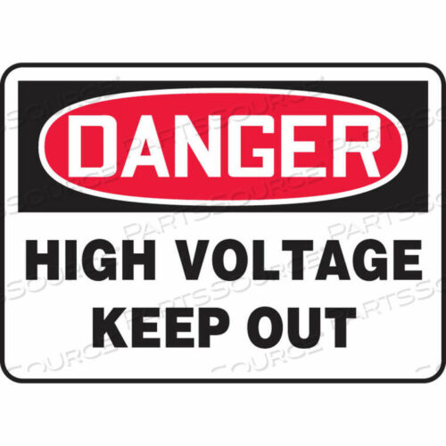 OEM#: MELC128VPDANGER SIGN, HIGH VOLTAGE KEEP OUT, 14W X 10H, PLASTIC by Accuform Manufacturing, Inc.