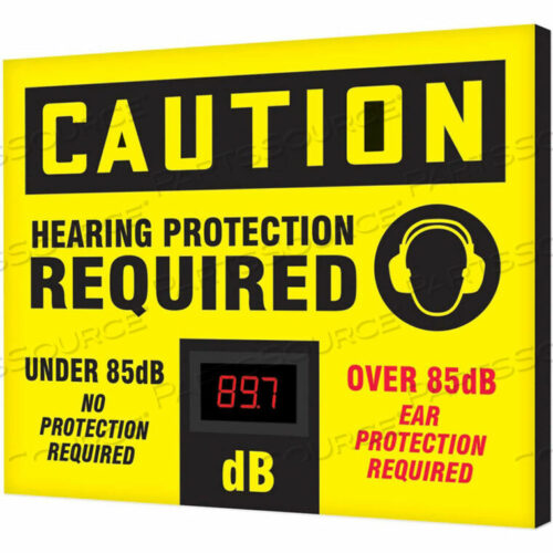 OEM#: SCS604DECIBEL METER SIGN, CAUTION HEARING PROTECTION REQUIRED, 20 X 24 X 1 by Accuform Manufacturing, Inc.