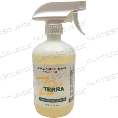 ZOLATERRA GENERAL PURPOSE CLEANER, 16 OZ. TRIGGER SPRAY BOTTLE, 6 BOTTLES