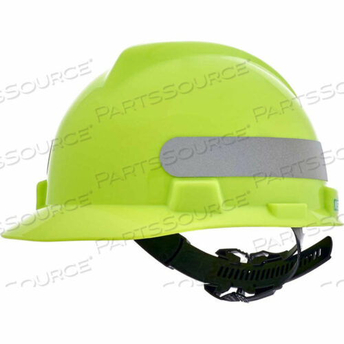 OEM#: 10102196V-GARD SLOTTED CAP WITH 1-TOUCH SUSPENSION, HI-VIZ YELLOW GREEN WITH SILVER STRIPE by MSA Safety Sales, LLC