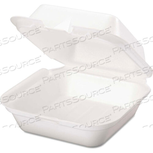 HINGED LID FOAM FOOD CONTAINER 6-2/5 X 6-2/5 X 3 1 COMPARTMENT - 500 PACK