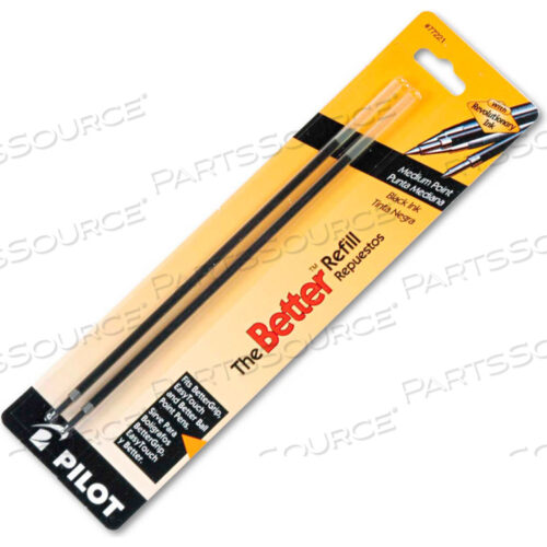 REFILL FOR BETTER, BETTERGRIP, EASYTOUCH & CAMO BP PENS, MED. PT, BLACK INK, 2/PK