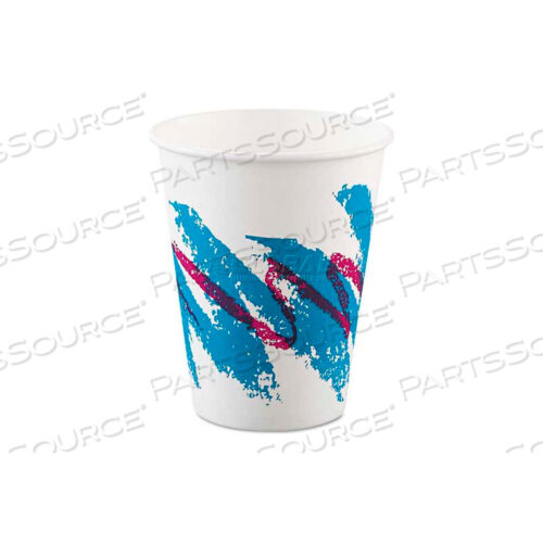 SOLO JAZZ HOT PAPER CUPS, 8 OZ., POLYCOATED, JAZZ DESIGN, 50/BAG
