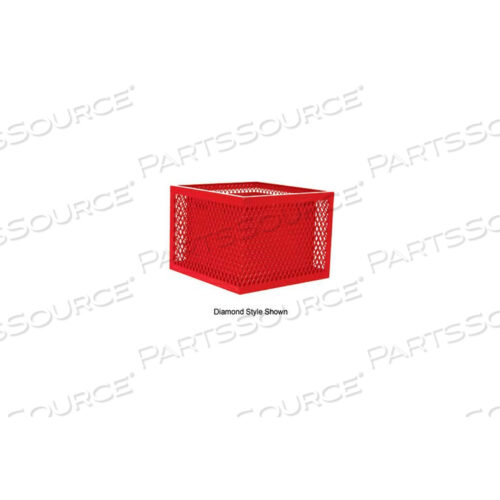 SQUARE ULTRACOAT OUTDOOR PLANTER, PERFORATED - RED