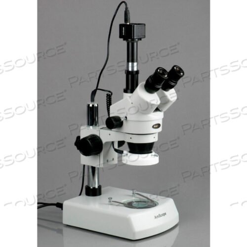 AMSCOPE 3.5X-90X LED TRINOCULAR ZOOM STEREO MICROSCOPE WITH 14MP DIGITAL CAMERA
